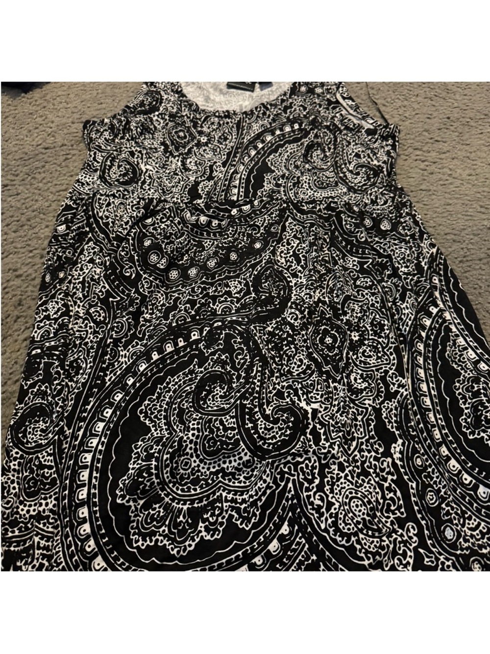 Cynthia Rowley Black & White Paisley Midi Dress